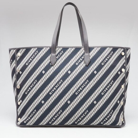 Givenchy Blue Jacquard Canvas Medium Bond Chain Tote Bag - Picture 1 of 11